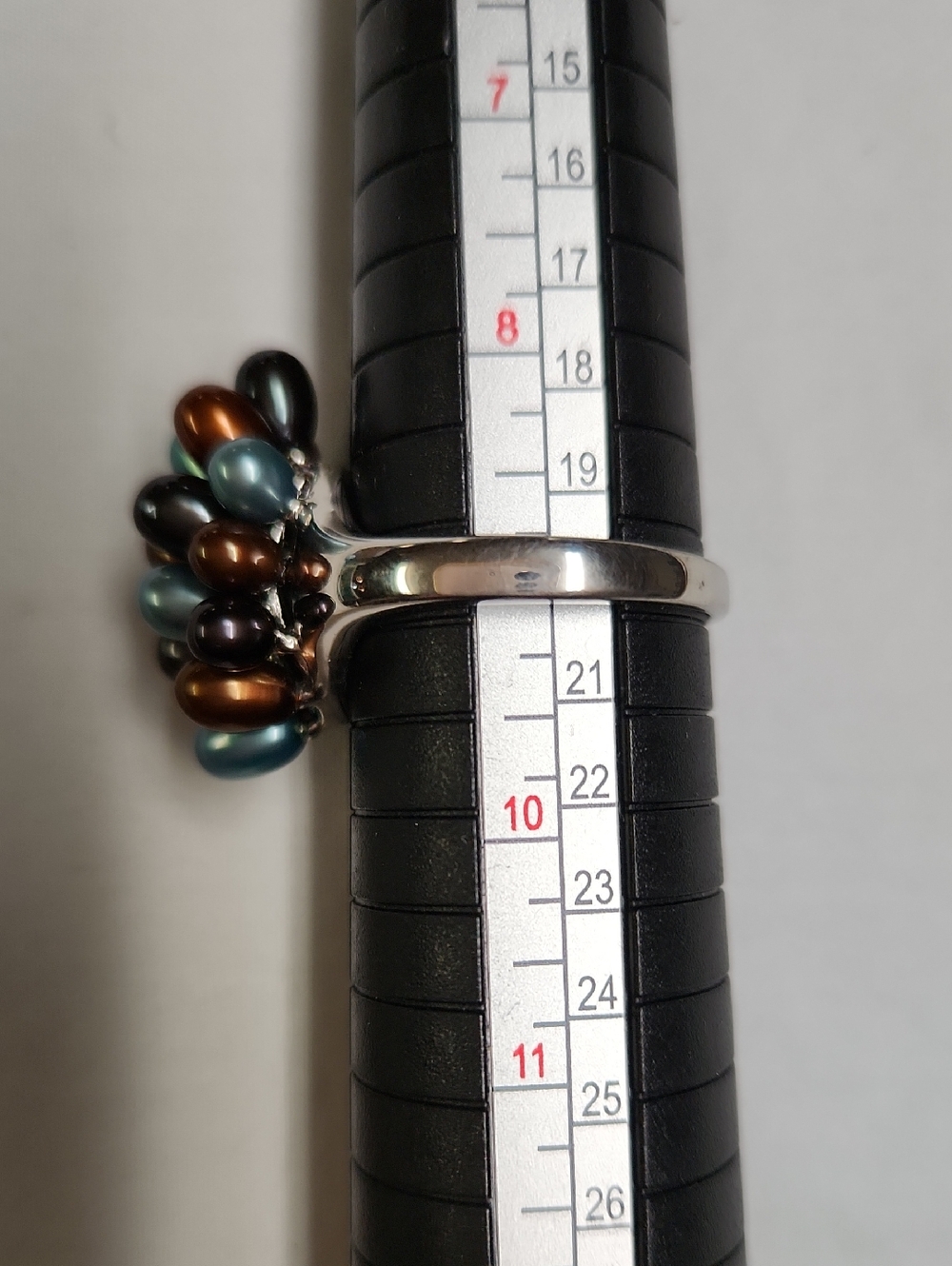 HONORA Pearl Sterling Silver Ring in Blues And Browns SIZE 9 - Picture 8 of 14